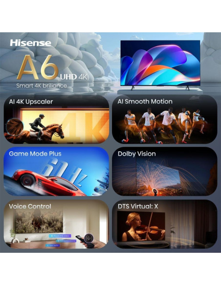 HISENSE - LED Smart TV 4K 43A6S – 40 a 64 Polegadas – stockin.pt