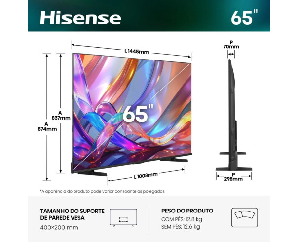 HISENSE - QLED Smart TV 4K 65E7S – 65 a 74 Polegadas – stockin.pt