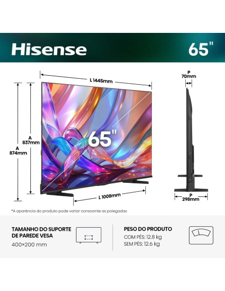 HISENSE - QLED Smart TV 4K 65E7S – 65 a 74 Polegadas – stockin.pt