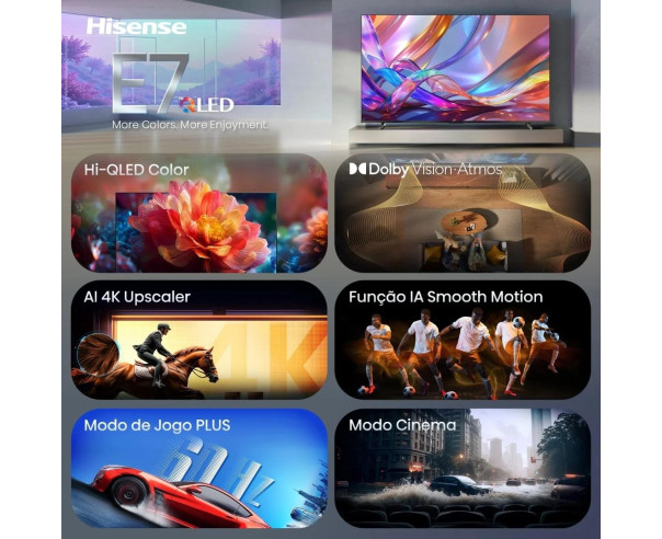 HISENSE - QLED Smart TV 4K 65E7S – 65 a 74 Polegadas – stockin.pt