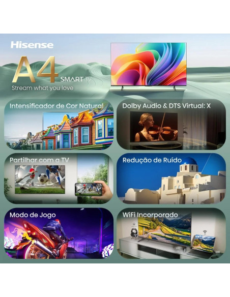 HISENSE - LED Smart TV Full HD 40A4S – 40 a 64 Polegadas – stockin.pt