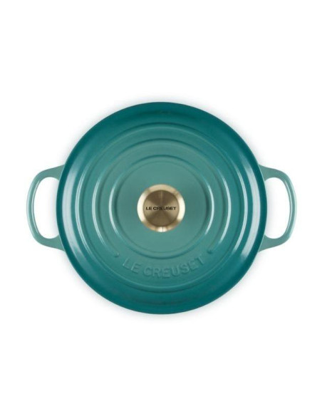 LE CREUSET - Cocotte Redonda Signature 20cm Blue Riviera 21177200994450 – Ferro Fundido – stockin.pt