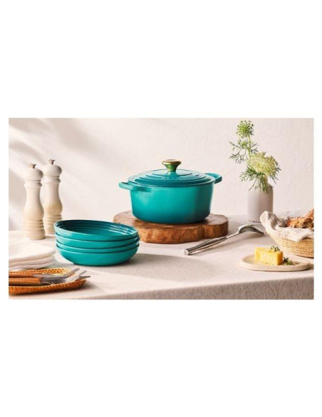 LE CREUSET - Cocotte Redonda Signature 20cm Blue Riviera 21177200994450 – Ferro Fundido – stockin.pt