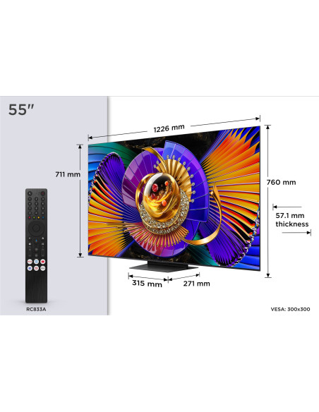 TCL - SQD-MINILED Smart GoogleTV B&O Sound 55C7L – 40 a 64 Polegadas – stockin.pt