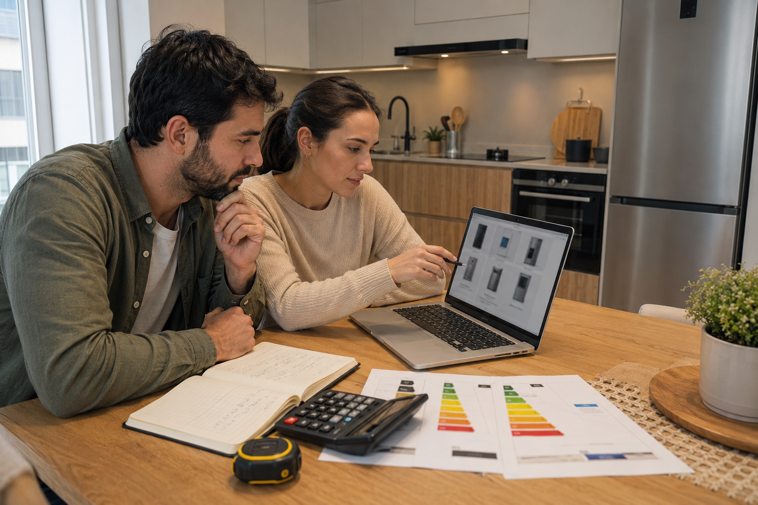 Planeamento do orçamento para comprar eletrodomésticos de cozinha